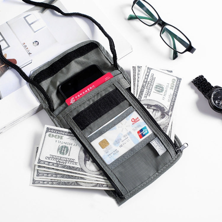 Anti-RFID Document Bag Card Radiation-proof Hanging Neck Chest Bag(Upgrade Black)