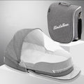 706 Backpack Portable Movable Crib Multifunctional Foldable Baby Bed, Color: Gray+Sunshade