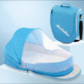 706 Backpack Portable Movable Crib Multifunctional Foldable Baby Bed, Color: Sky Blue+Sunshade