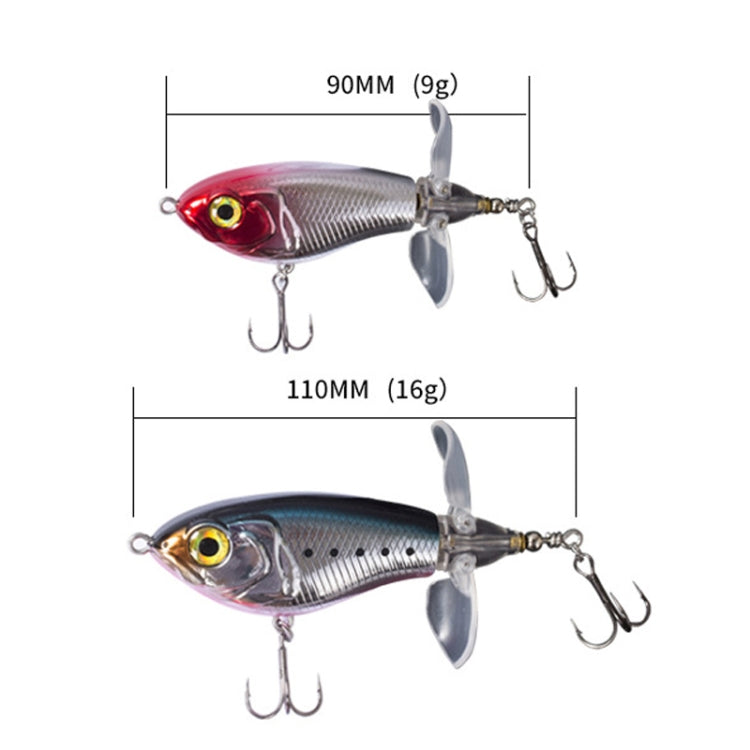DF065 9g Double Paddle Tractor Surface Tether Roadrunner Fake Lure Long-distance Casting Lure(Horse Mouth Color)