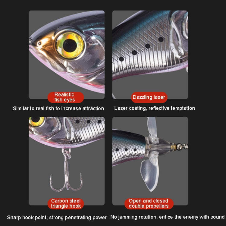 DF080 16g Double Paddle Tractor Surface Tether Roadrunner Fake Lure Long-distance Casting Lure(Transparent Brown)
