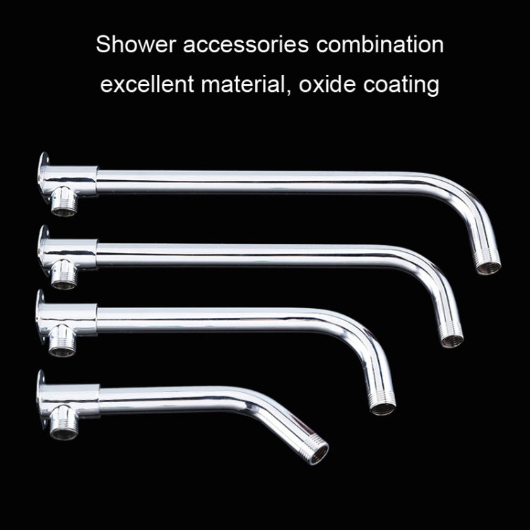 With Base Top Spray Rod Shower Tube Stainless Steel Shower Outlet Pipe Elbow, Size: 29.5cm