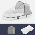 709 Portable Multifunctional Crib with Mosquito Net Folding Newborn Moveable Bed, Color: Gray White+Pillow