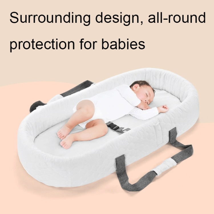 709 Portable Multifunctional Crib with Mosquito Net Folding Newborn Moveable Bed, Color: Blue White