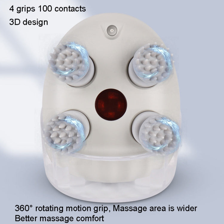 K111 Hot Compress Red Light Head Massager Electric Kneading Vibration Waterproof Head Instrument, Size: English Version(White)