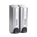 Round Wall Mounted Manual Press Soap Dispenser Shampoo Bottle Hand Wash Body Wash Dispenser, Specification: Double Head Matte