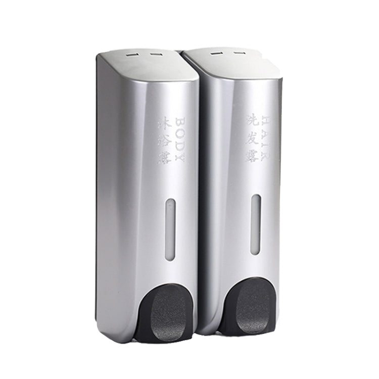 Round Wall Mounted Manual Press Soap Dispenser Shampoo Bottle Hand Wash Body Wash Dispenser, Specification: Double Head Matte