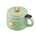MC12B Small Multi-Functional Home Dormitory Instant Noodles Cooking Pot Non-Stick Electric Hot Pot US Plug(Matcha Green)