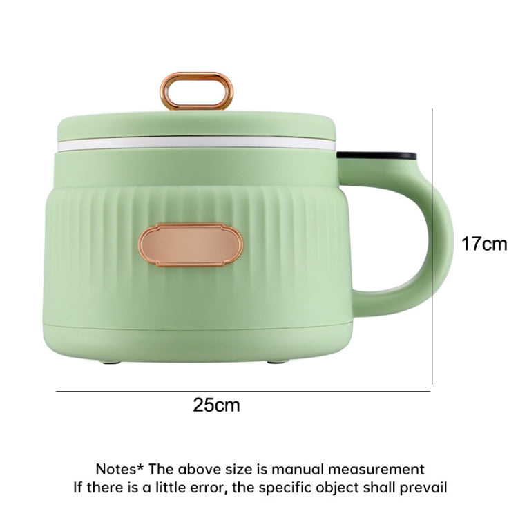 MC12B Small Multi-Functional Home Dormitory Instant Noodles Cooking Pot Non-Stick Electric Hot Pot US Plug(Matcha Green)