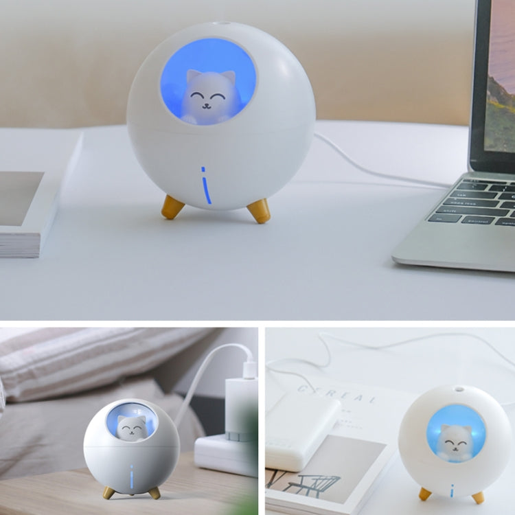 WT-TX5 USB Direct Insert Version Humidifier Mini Planet Cat Desktop Purifier(White)