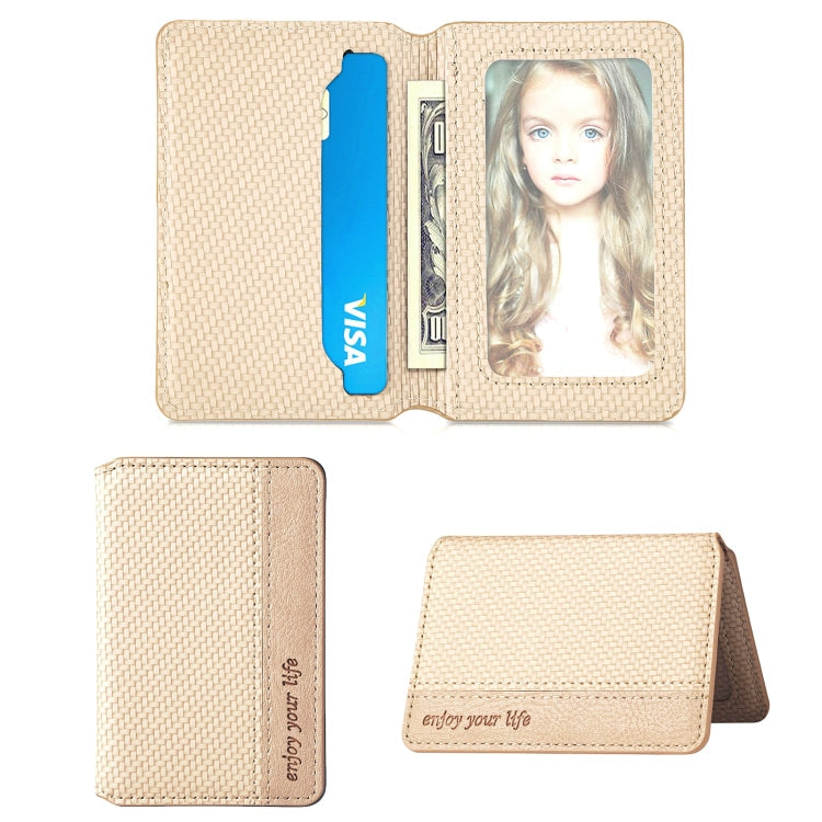 Multifunctional Mobile Phone Back Sticker Card Bag with Bracket Function(Khaki Apricot)