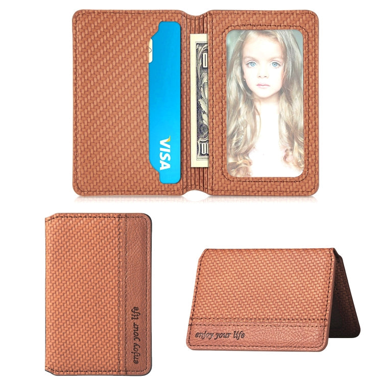 Multifunctional Mobile Phone Back Sticker Card Bag with Bracket Function(Brown)