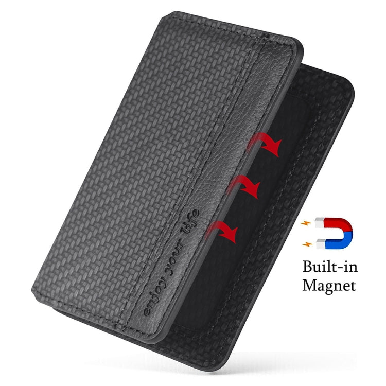Multifunctional Mobile Phone Back Sticker Card Bag with Bracket Function(Black)