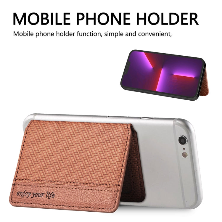 Multifunctional Mobile Phone Back Sticker Card Bag with Bracket Function(Black)