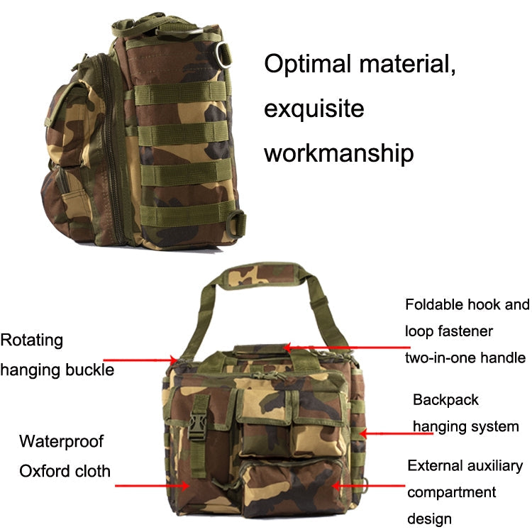 A025 Outdoor Messenger Shoulder Computer Bag Sports Cycling Waterproof Bag(Jungle Camouflage)