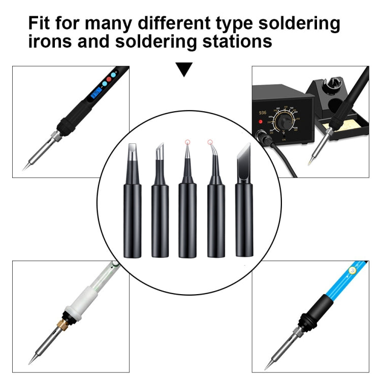 5-in-1 Universal 936 Soldering Station Solder Iron Welding Tip Head Set Class A Black