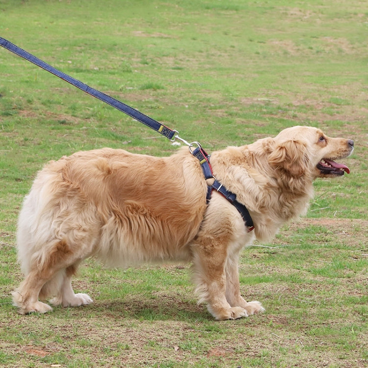 BG-Q1025 Leash+Chest Strap Thickened Strong Denim Pet Dog Leash Set, Size: XL(Black)