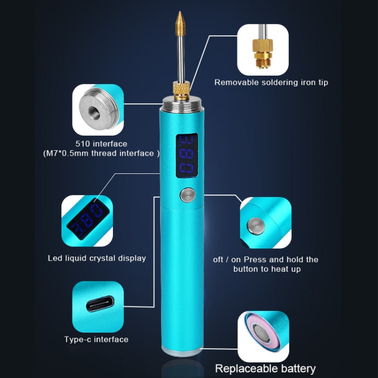BS45 17-25W Wireless Soldering Iron with Adjustable Temperature LED Digital Display, Spec: Tip-K