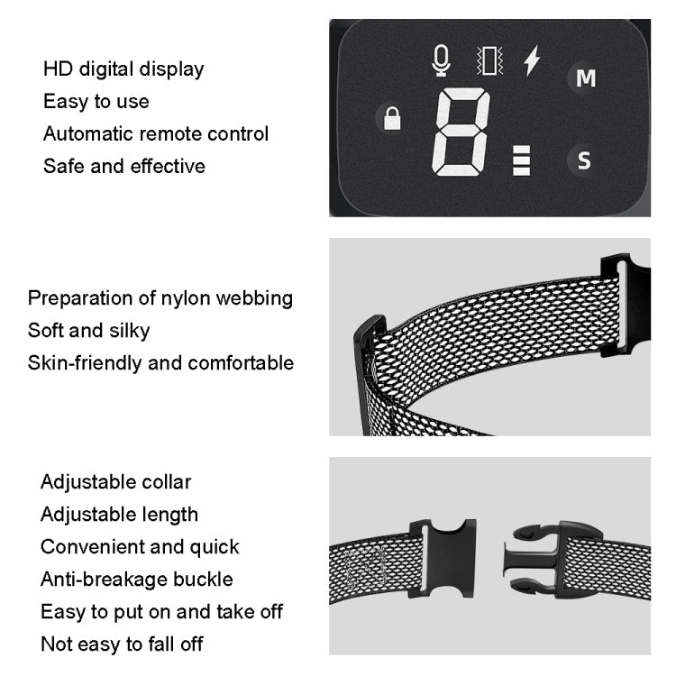 Intelligent Automatic Electric Strike Collar Touch Digital Display Rechargeable Waterproof Dog Trainer Stop Barker