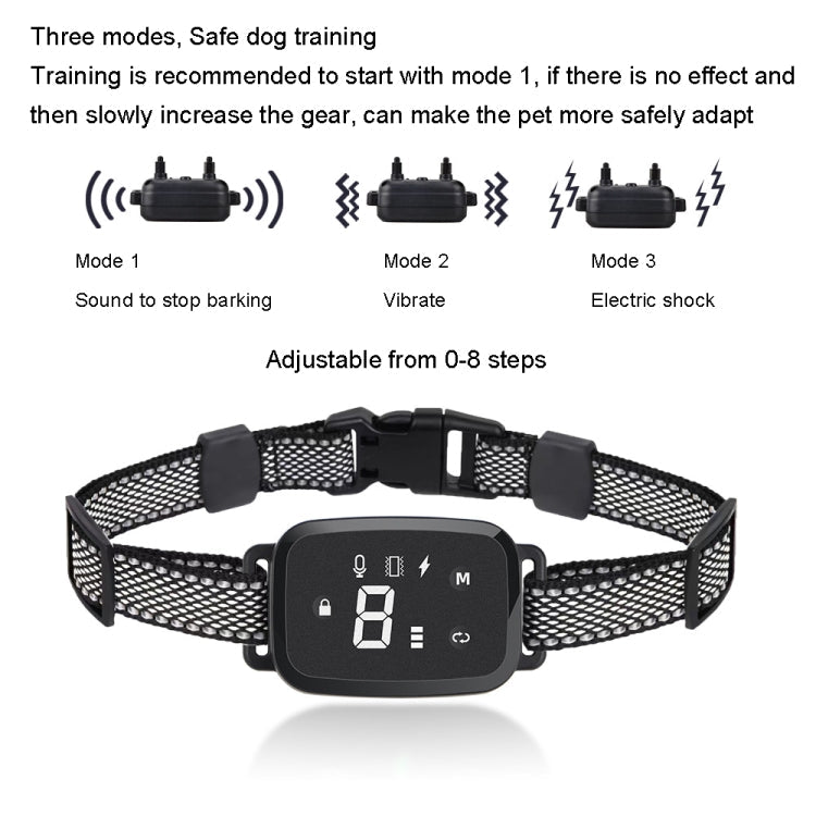 Intelligent Automatic Electric Strike Collar Touch Digital Display Rechargeable Waterproof Dog Trainer Stop Barker