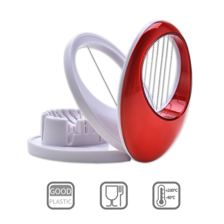 3-in-1 Kitchen Egg Slicer for Strawberry, Mushroom, Bananas , and Other Soft Fruit(Red)