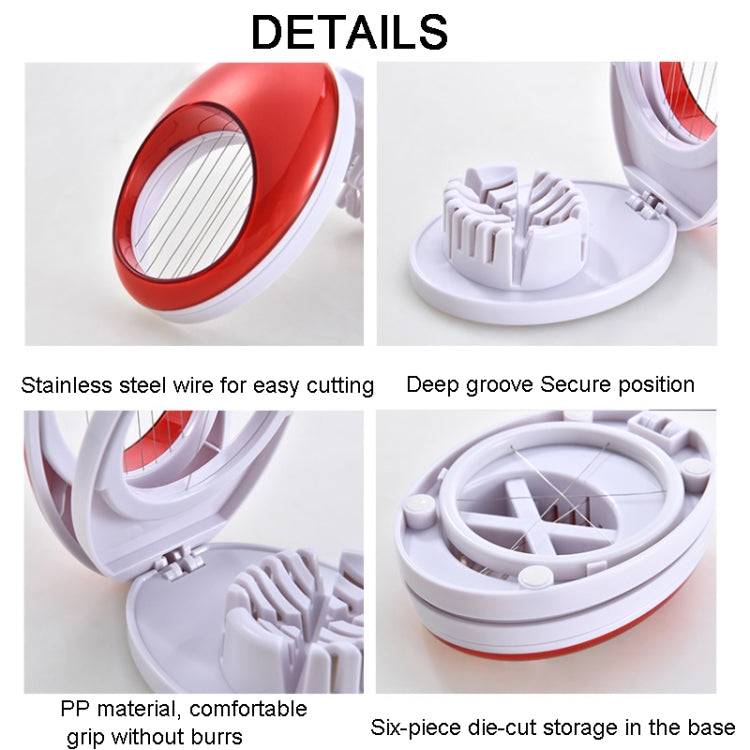 3-in-1 Kitchen Egg Slicer for Strawberry, Mushroom, Bananas , and Other Soft Fruit(Red)