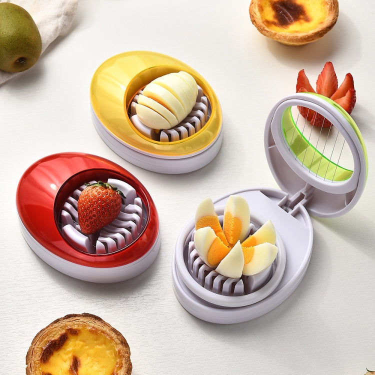 3-in-1 Kitchen Egg Slicer for Strawberry, Mushroom, Bananas , and Other Soft Fruit(Red)