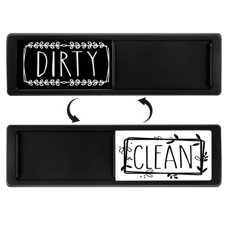 Dishwasher Magnet Clean Dirty Sign Double-Sided Refrigerator Magnet(Black-Black and White)