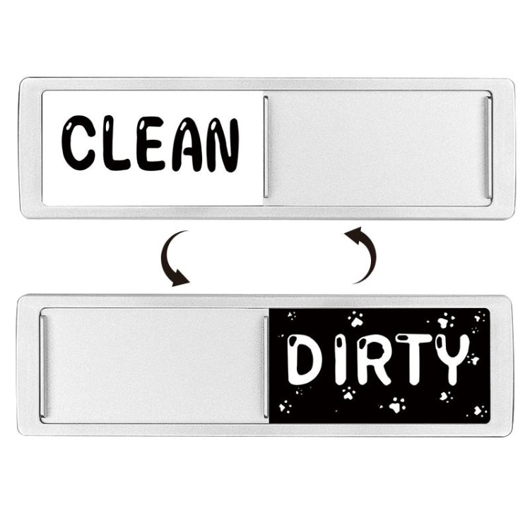 Dishwasher Magnet Clean Dirty Sign Double-Sided Refrigerator Magnet(Silver- Cat Claw)
