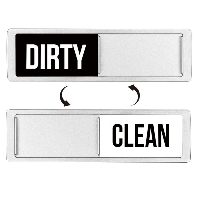 Dishwasher Magnet Clean Dirty Sign Double-Sided Refrigerator Magnet(Silver Black and White Rough Characters)
