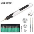 E108 38pcs/set Portable 2.35MM Chuck Mini Electric Drill Pen(Silver)