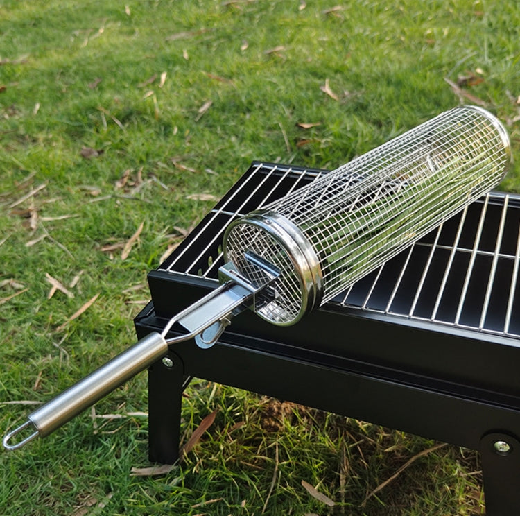 Upgrade With Handle BBQ Cage Stainless Steel  Barbecue Basket  30cm+Handle 18cm