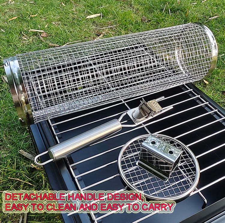 Upgrade With Handle BBQ Cage Stainless Steel  Barbecue Basket  30cm+Handle 18cm