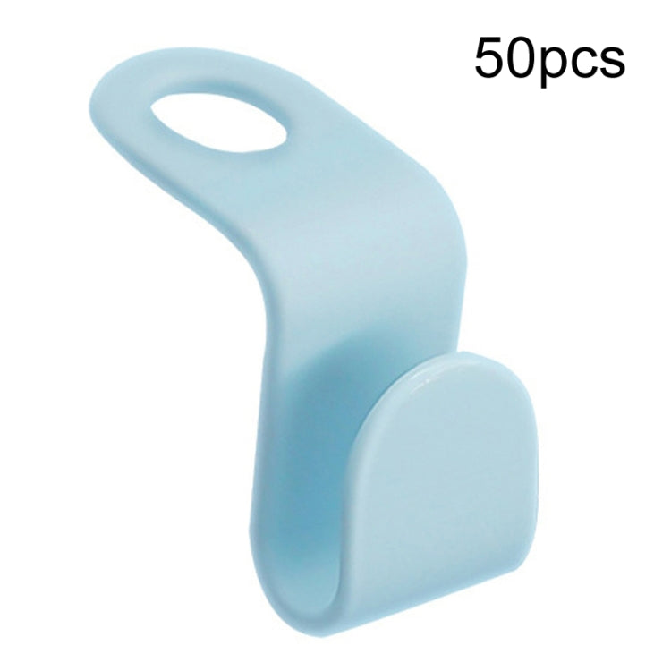 50pcs Hanger Connecting Hooks Household Superimposed Hooks(Sky Blue)