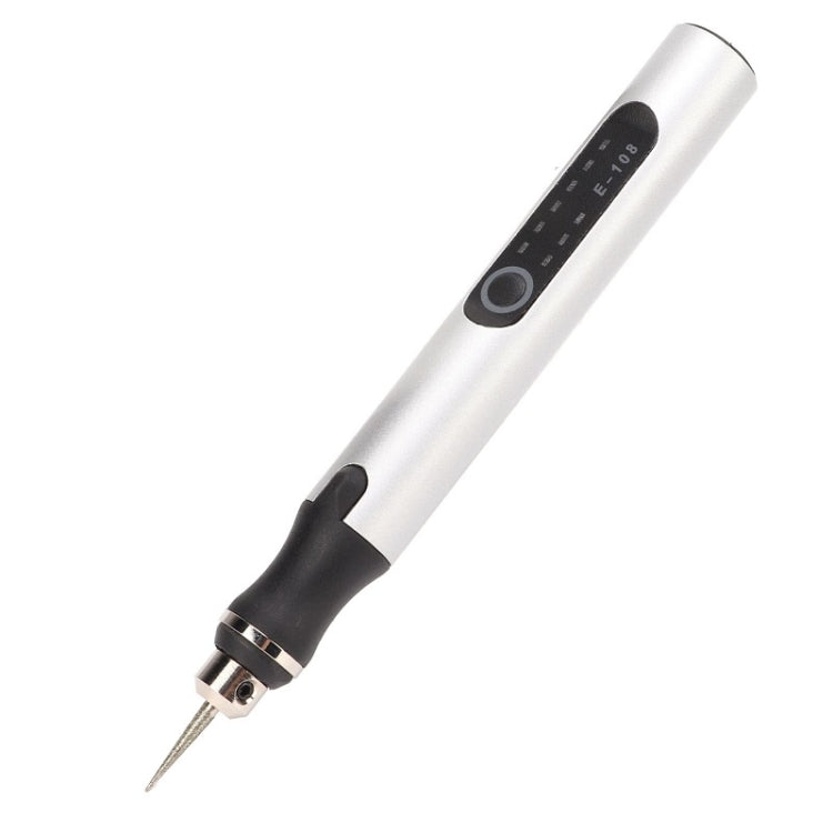 E108 59pcs/set Wireless Portable USB Rechargeable Mini Electric Drill Pen(Silver)