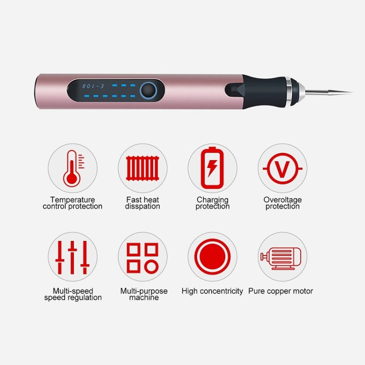 E108 59pcs/set Wireless Portable USB Rechargeable Mini Electric Drill Pen(Silver)