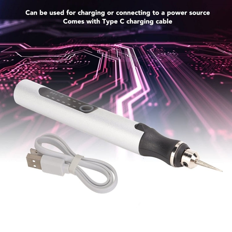 E108 59pcs/set Wireless Portable USB Rechargeable Mini Electric Drill Pen(Silver)
