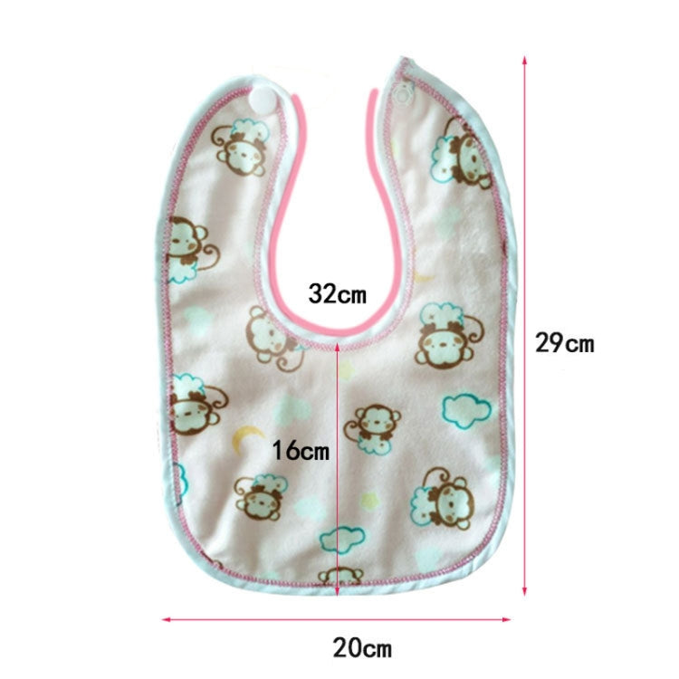 4pcs Waterproof Kids Bib Crystal Velvet Double Layer Baby Drool Towel(Color and Style Random Delivery)