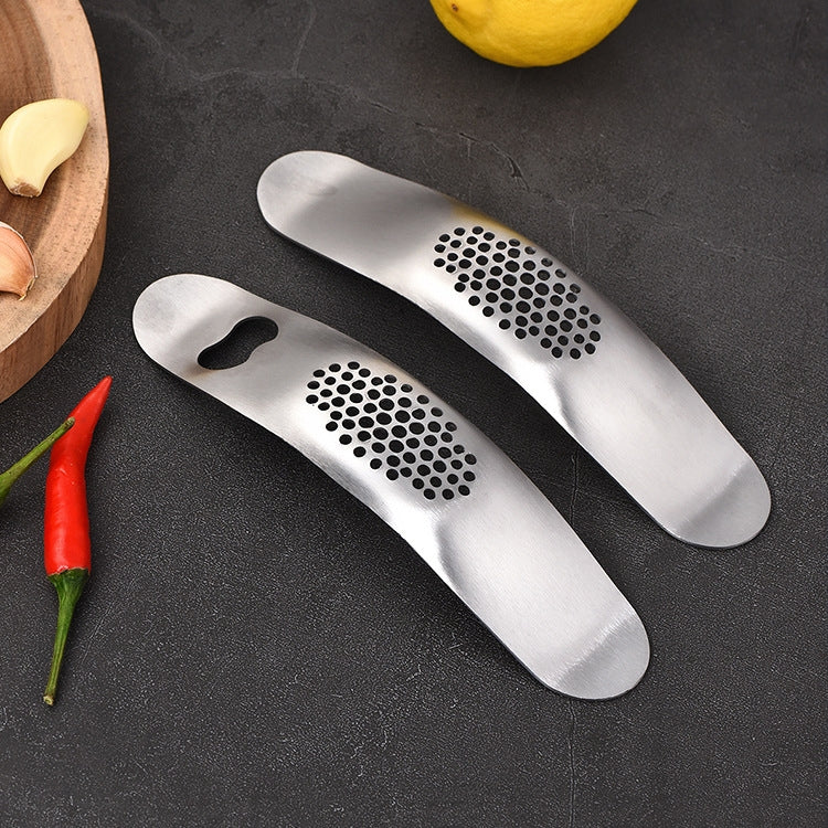 430 Stainless Steel Boat Shaped Garlic Grinder Manual Garlic Press Tools Kitchen Gadgets(Style 2)