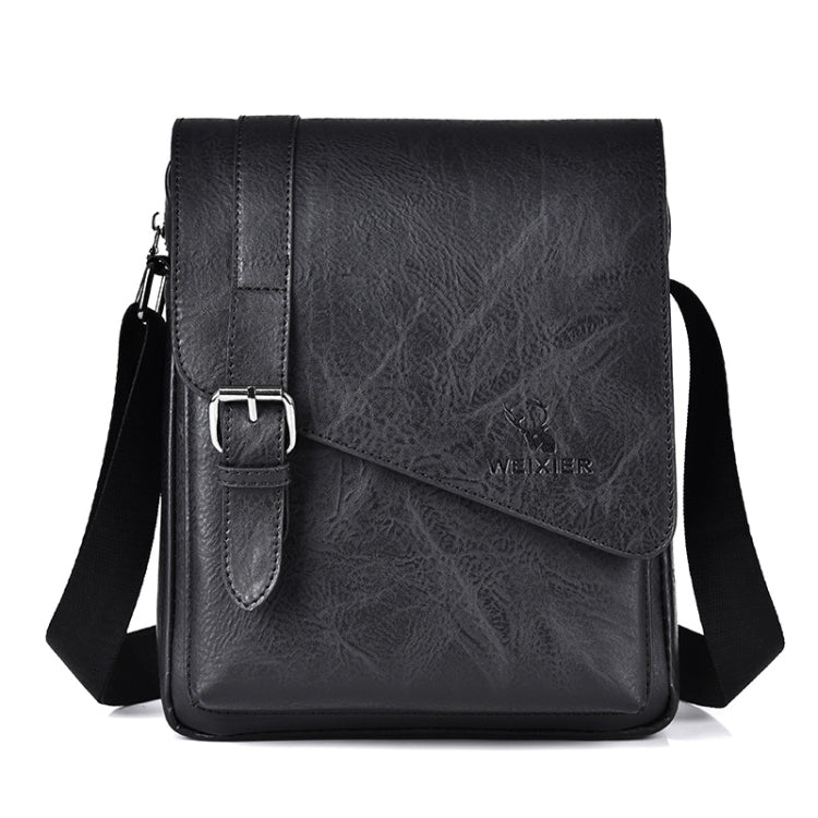 WEIXIER D266 Retro Crossbody Large Capacity Messenger Bag Shoulder Bag Tot Backpack(Black)