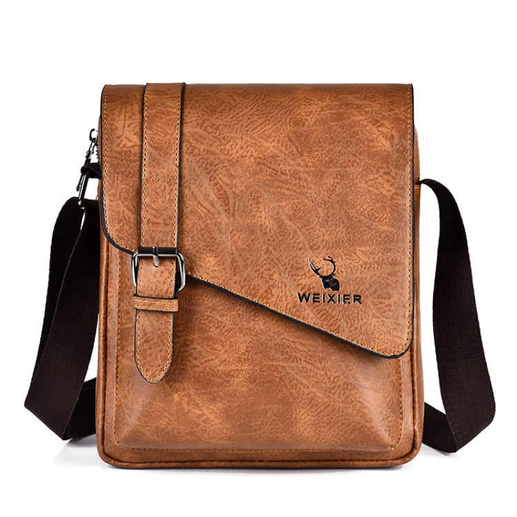 WEIXIER D266 Retro Crossbody Large Capacity Messenger Bag Shoulder Bag Tot Backpack(Light Brown)