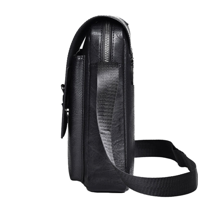 WEIXIER D266 Retro Crossbody Large Capacity Messenger Bag Shoulder Bag Tot Backpack(Black)
