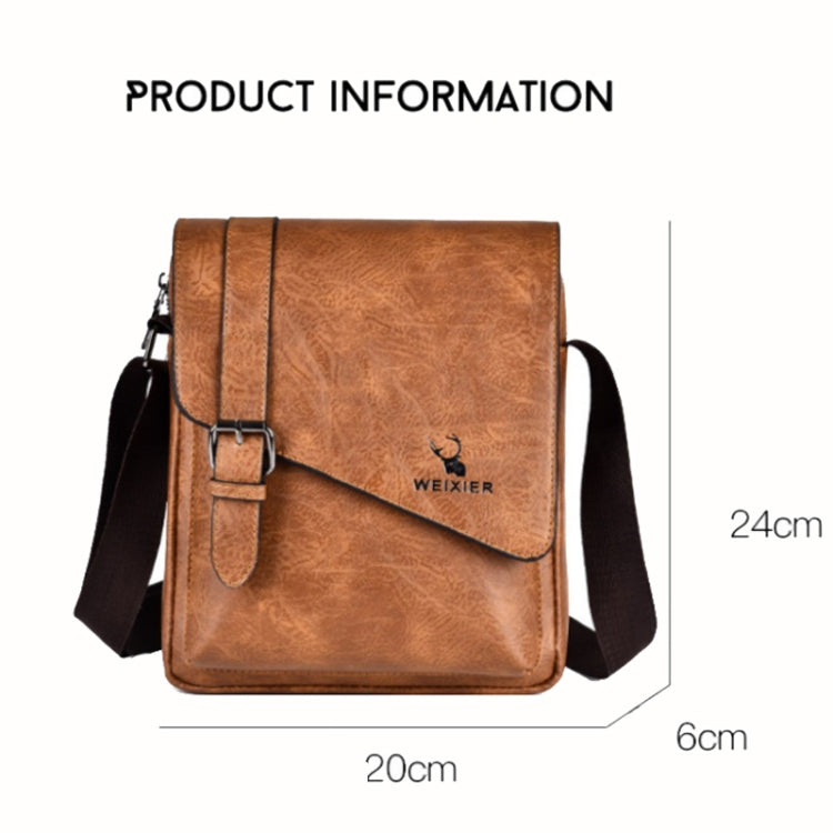WEIXIER D266 Retro Crossbody Large Capacity Messenger Bag Shoulder Bag Tot Backpack(Black)
