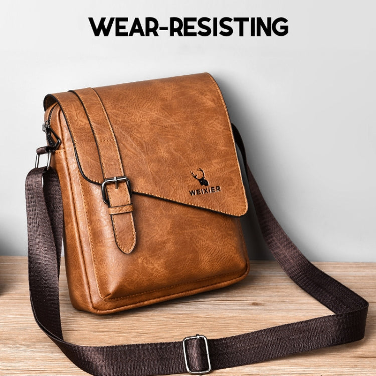 WEIXIER D266 Retro Crossbody Large Capacity Messenger Bag Shoulder Bag Tot Backpack(Black)