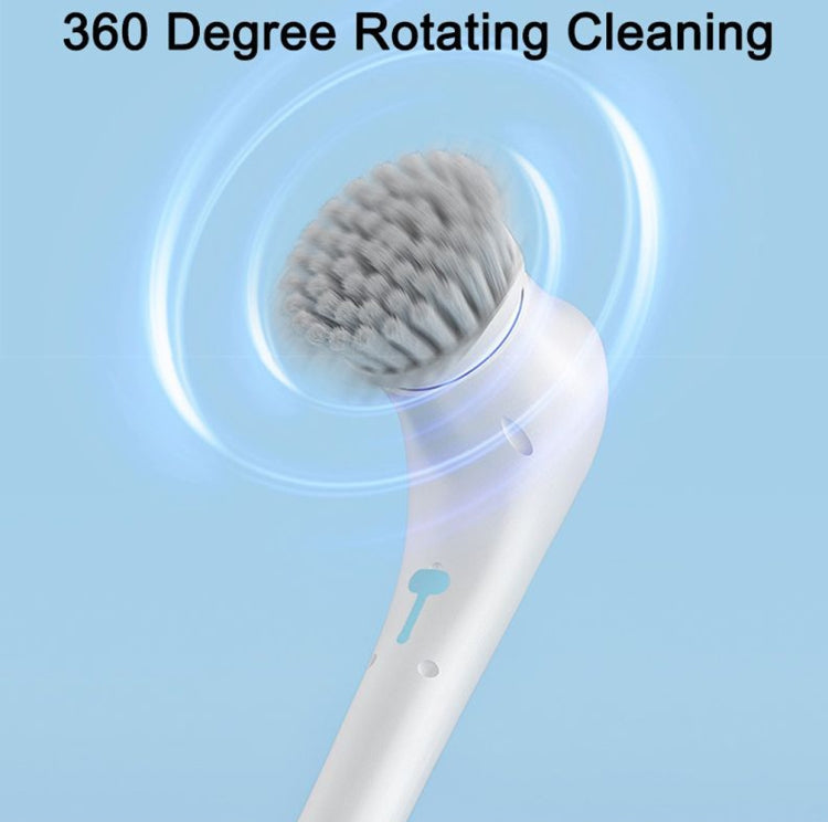Multifunctional Electric Cleaning Brush Handheld Kitchen Dishwashing Brush with 5 Replacement Heads(White)