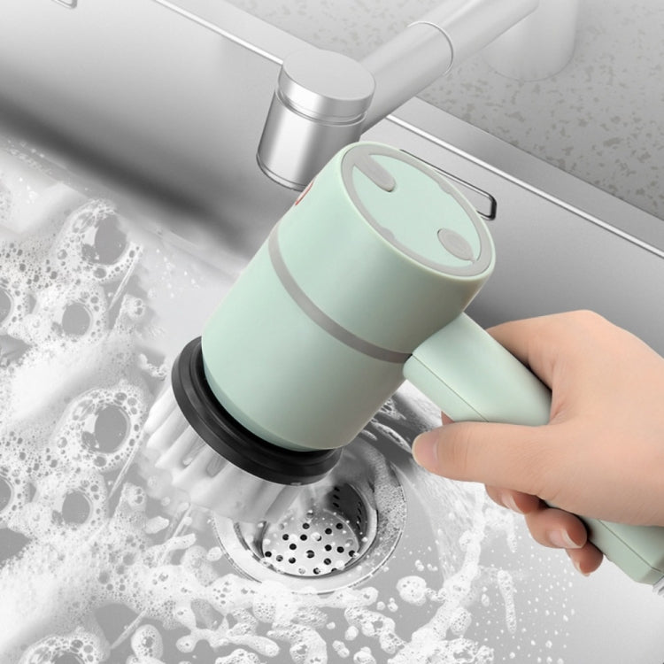 Wireless Electric Cleaning Brush USB Rechargeable Kitchen Bathtub Tile Cleaning Brushes Green 1200 mAh