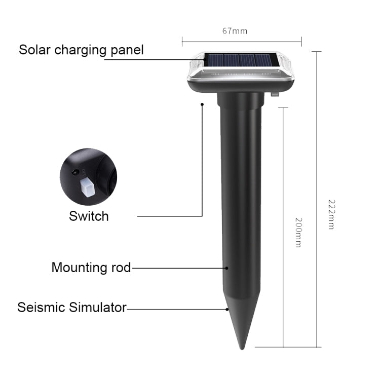 SJZ038 Outdoor Waterproof Solar Ultrasonic Rat Repeller Ultrasonic Animal Repeller, Color: Green
