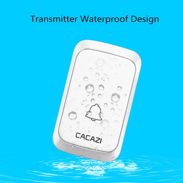 CACAZI A06-DC 1 to 2 Battery Smart Home Wireless Waterproof Doorbell(Black)