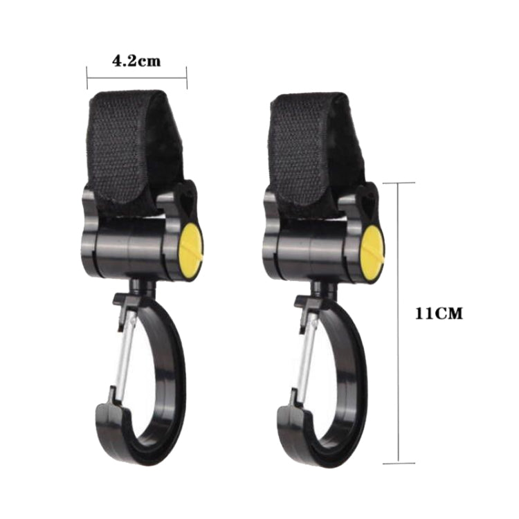 2pcs Universal Baby Stroller Hooks Accessories 360 Degree Sticky Hooks(Yellow)