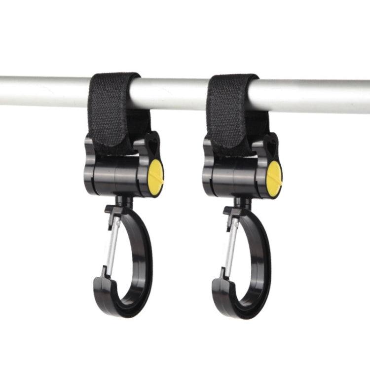2pcs Universal Baby Stroller Hooks Accessories 360 Degree Sticky Hooks(Black)